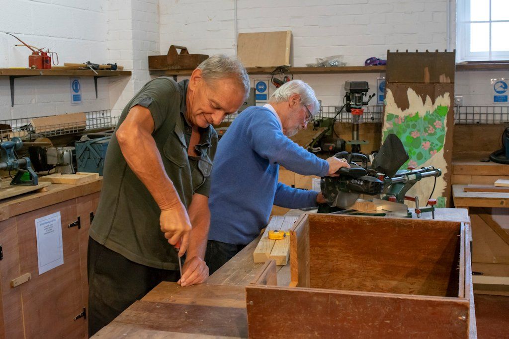 Trevor Brooks (left) and Mike Smith (right) at Street Men's Shed